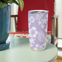 Pastel Purple Kahili Quilt Hawaii Tumbler Cup Tropical Flower Seamless Half Style