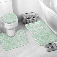 Pastel Green Kahili Quilt Hawaii Bathroom Set Tropical Flower Seamless Half Style