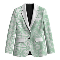 Pastel Green Kahili Quilt Hawaii Blazer Tropical Flower Seamless Half Style