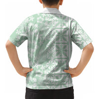 Pastel Green Kahili Quilt Hawaii Hawaiian Shirt Tropical Flower Seamless Half Style LT14 - Polynesian Pride