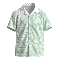 Pastel Green Kahili Quilt Hawaii Kid Hawaiian Shirt Tropical Flower Seamless Half Style LT14 - Polynesian Pride