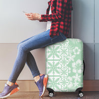 Pastel Green Kahili Quilt Hawaii Luggage Cover Tropical Flower Seamless Half Style