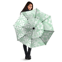 Pastel Green Kahili Quilt Hawaii Umbrella Tropical Flower Seamless Half Style