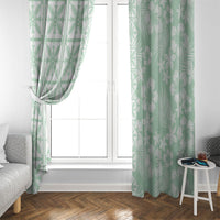 Pastel Green Kahili Quilt Hawaii Window Curtain Tropical Flower Seamless Half Style