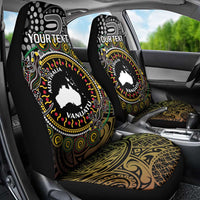 Personalised Australia And Vanuatu Car Seat Cover Aboriginal Lizard Polynesia Ni-Van Pig Tusk
