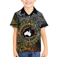 Personalised Australia And Vanuatu Family Matching Off Shoulder Maxi Dress and Hawaiian Shirt Aboriginal Lizard Polynesia Ni-Van Pig Tusk