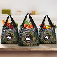 Personalised Australia And Vanuatu Grocery Bag Aboriginal Lizard Polynesia Ni-Van Pig Tusk