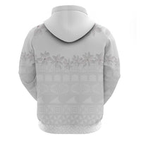 Tokelau White Sunday Hoodie Polynesian Pattern Gardenia Thunbergia