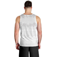 Tokelau White Sunday Men Tank Top Polynesian Pattern Gardenia Thunbergia