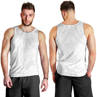 American Samoa White Sunday Men Tank Top Lotu Tamaiti Plumeria With Samoan Pattern