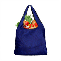 Blue Polynesia Grocery Bag Polynesian Pattern Mix Plumeria