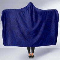 Blue Polynesia Hooded Blanket Polynesian Pattern Mix Plumeria LT14 One Size Blue - Polynesian Pride