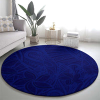 Blue Polynesia Round Carpet Polynesian Pattern Mix Plumeria LT14 - Polynesian Pride