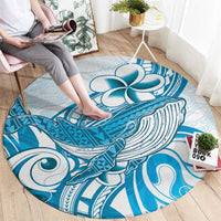 Blue Hawaii Humpback Whale Round Carpet Polynesian Tribal Ocean Vibes LT14 - Polynesian Pride