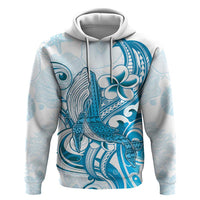 Blue Hawaii Humpback Whale Zip Hoodie Polynesian Tribal Ocean Vibes