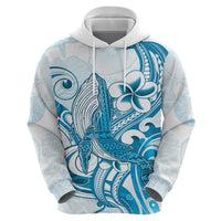 Blue Hawaii Humpback Whale Zip Hoodie Polynesian Tribal Ocean Vibes
