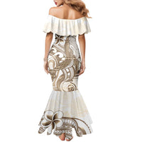 Brown Hawaii Humpback Whale Family Matching Mermaid Dress and Hawaiian Shirt Polynesian Tribal Ocean Vibes