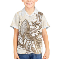 Brown Hawaii Humpback Whale Family Matching Summer Maxi Dress and Hawaiian Shirt Polynesian Tribal Ocean Vibes