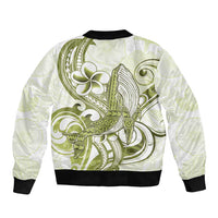 Lime Green Hawaii Bomber Jacket Humpback Whale Tattoo Polynesian Tribal Ocean Vibes
