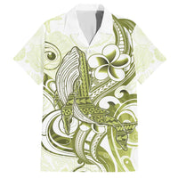 Lime Green Hawaii Family Matching Short Sleeve Bodycon Dress and Hawaiian Shirt Humpback Whale Tattoo Polynesian Tribal Ocean Vibes