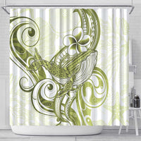Lime Green Hawaii Shower Curtain Humpback Whale Tattoo Polynesian Tribal Ocean Vibes
