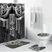 Tiki Drum Hawaii Bathroom Set Hawaiian Kakau Tattoo Style