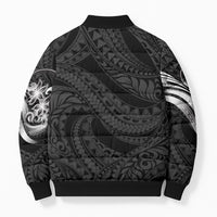 Tiki Drum Hawaii Bomber Puffer Jacket Hawaiian Kakau Tattoo Style