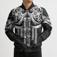 Tiki Drum Hawaii Bomber Puffer Jacket Hawaiian Kakau Tattoo Style