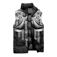Tiki Drum Hawaii Sleeveless Puffer Jacket Hawaiian Kakau Tattoo Style