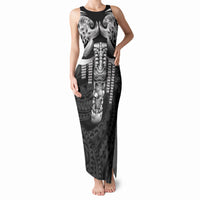 Tiki Drum Hawaii Tank Maxi Dress Hawaiian Kakau Tattoo Style