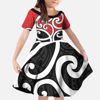 New Zealand Family Matching Off Shoulder Maxi Dress and Hawaiian Shirt Maori Koru Tino Rangatiratanga Color - Polynesian Pride