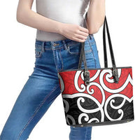 New Zealand Leather Tote Bag Maori Koru Tino Rangatiratanga Color - Polynesian Pride