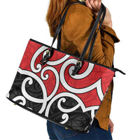 New Zealand Leather Tote Bag Maori Koru Tino Rangatiratanga Color - Polynesian Pride