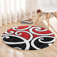 New Zealand Round Carpet Maori Koru Tino Rangatiratanga Color - Polynesian Pride