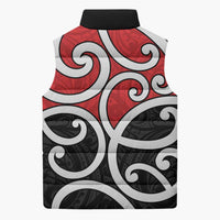 New Zealand Sleeveless Puffer Jacket Maori Koru Tino Rangatiratanga Color - Polynesian Pride