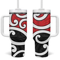 New Zealand Tumbler With Handle Maori Koru Tino Rangatiratanga Color - Polynesian Pride