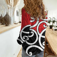 New Zealand Women Casual Shirt Maori Koru Tino Rangatiratanga Color - Polynesian Pride