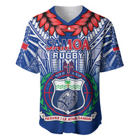 Custom Samoa Rugby Baseball Jersey 2023 Go Manu Samoa With Ula Fala Style LT14 Blue - Polynesian Pride