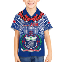 Custom Samoa Rugby Kid Hawaiian Shirt 2023 Go Manu Samoa With Ula Fala Style LT14 - Polynesian Pride