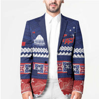 Personalised FAST Samoa Siapo Blazer Teuila Flowers Samoan Pattern - Polynesian Pride