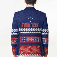 Personalised FAST Samoa Siapo Blazer Teuila Flowers Samoan Pattern - Polynesian Pride