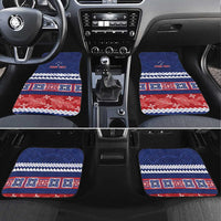 Personalised FAST Samoa Siapo Car Mats Teuila Flowers Samoan Pattern LT14 Set 4pcs Blue - Polynesian Pride