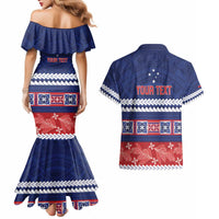 Personalised FAST Samoa Siapo Couples Matching Mermaid Dress and Hawaiian Shirt Teuila Flowers Samoan Pattern - Polynesian Pride