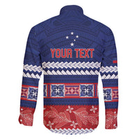 Personalised FAST Samoa Siapo Family Matching Long Sleeve Bodycon Dress and Hawaiian Shirt Teuila Flowers Samoan Pattern - Polynesian Pride