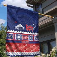 Personalised FAST Samoa Siapo Garden Flag Teuila Flowers Samoan Pattern - Polynesian Pride