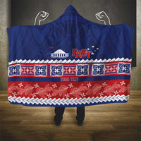 Personalised FAST Samoa Siapo Hooded Blanket Teuila Flowers Samoan Pattern - Polynesian Pride