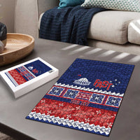 Personalised FAST Samoa Siapo Puzzle Teuila Flowers Samoan Pattern - Polynesian Pride