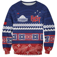 Personalised FAST Samoa Siapo Sweatshirt Teuila Flowers Samoan Pattern - Polynesian Pride