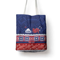 Personalised FAST Samoa Siapo Tote Bag Teuila Flowers Samoan Pattern - Polynesian Pride