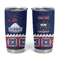 Personalised FAST Samoa Siapo Tumbler Cup Teuila Flowers Samoan Pattern - Polynesian Pride